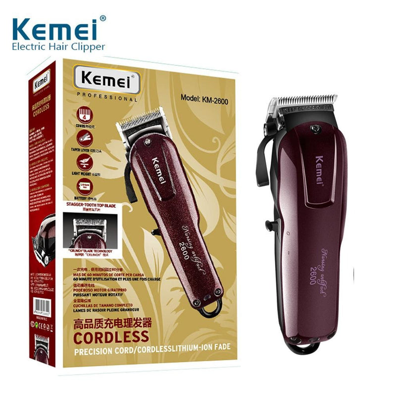 Cortador De Cabelo Kemei Km-2600 Bordô Bivolt