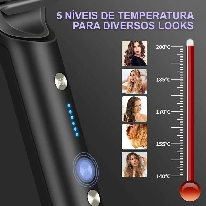 Escova De Cabelo Elétrica 5 em 1 Pente De Aquecimento Para Alisador Bivolt