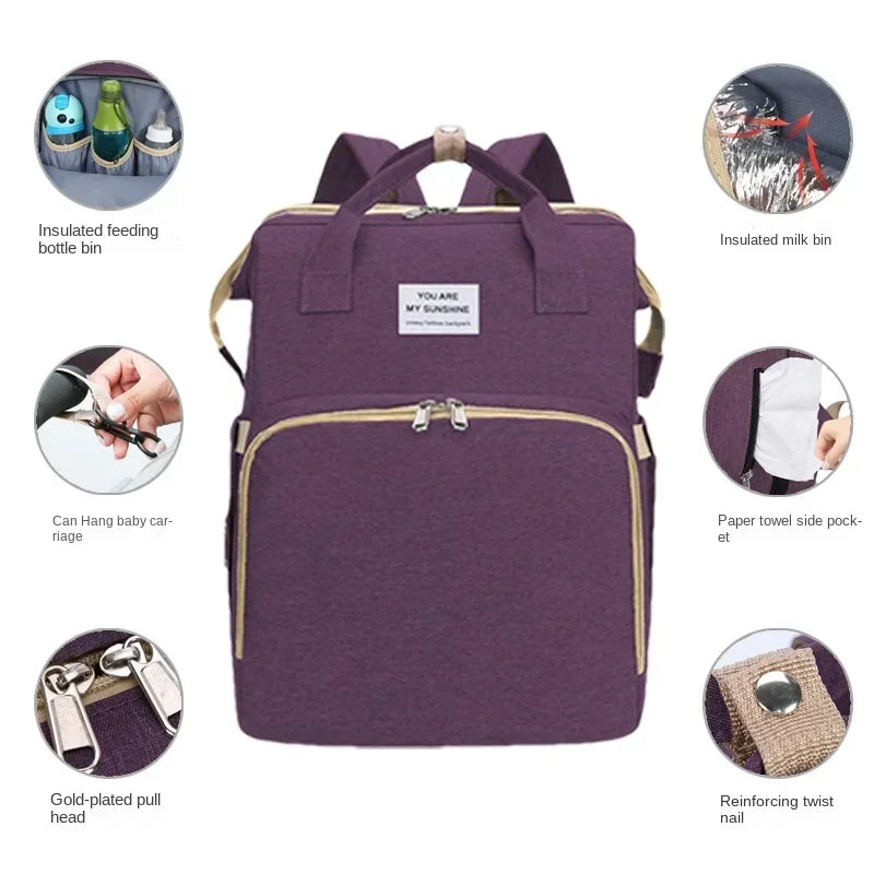 Baby Care Bag Children's Backpack Outdoor Travel Crib Backpack Kids Breastfeeding Learning and Walking Backpack