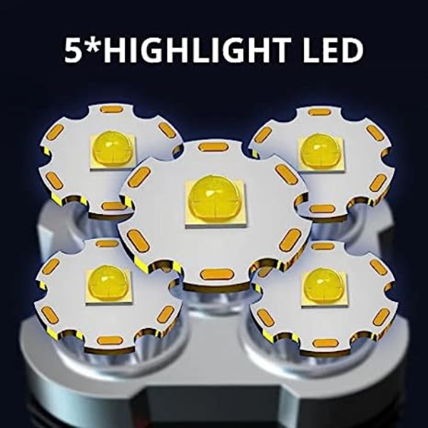 Lanterna LED de Alto Brilho USB - 5 leds - IMPERMEÁVEL