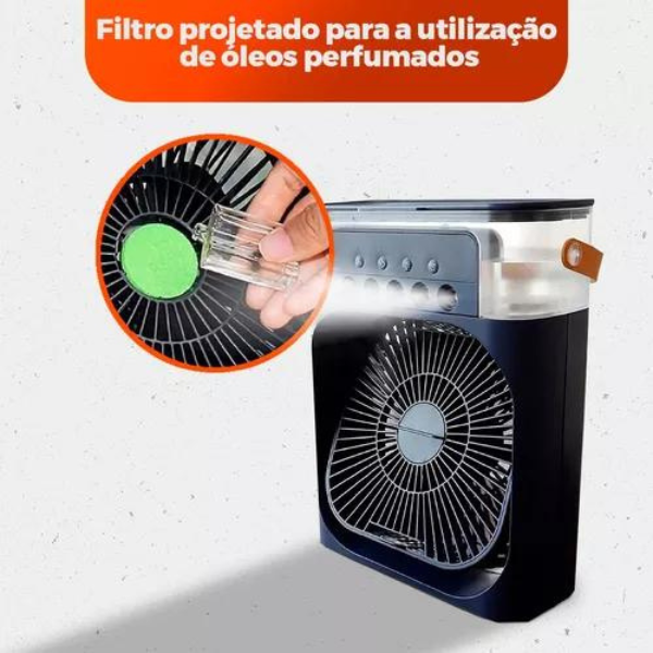 Ventilador Portátil de Mesa Mini Ar Condicionado Umidificado