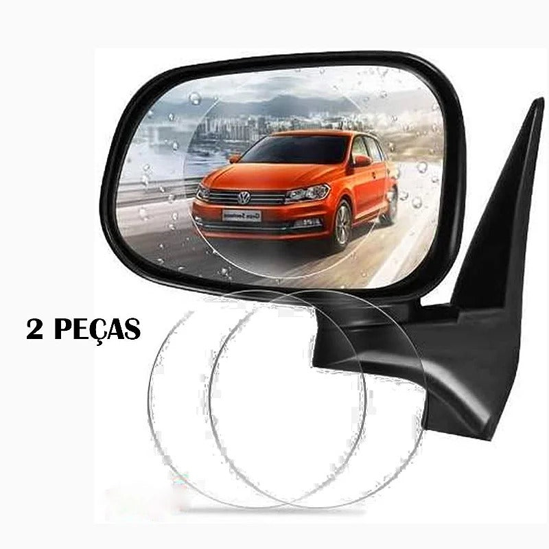 Película Retrovisor Carro Anti Embaçante Respingo Chuva Kit Com 2