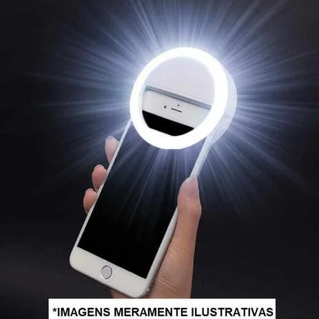 Luz Selfie Ring Light Clipe Anel Led Flash Cel Cor: Preto