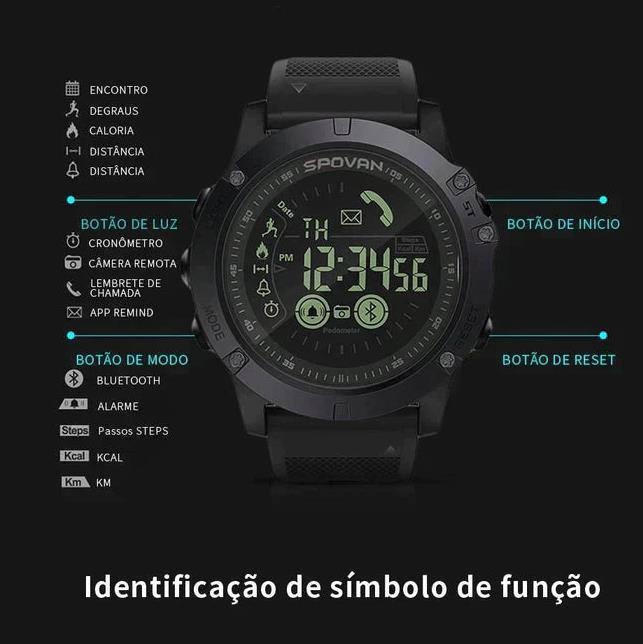 Relógio SmartWatch Militar Masculino T-Watch + Frete Grátis Apenas Hoje 🔥