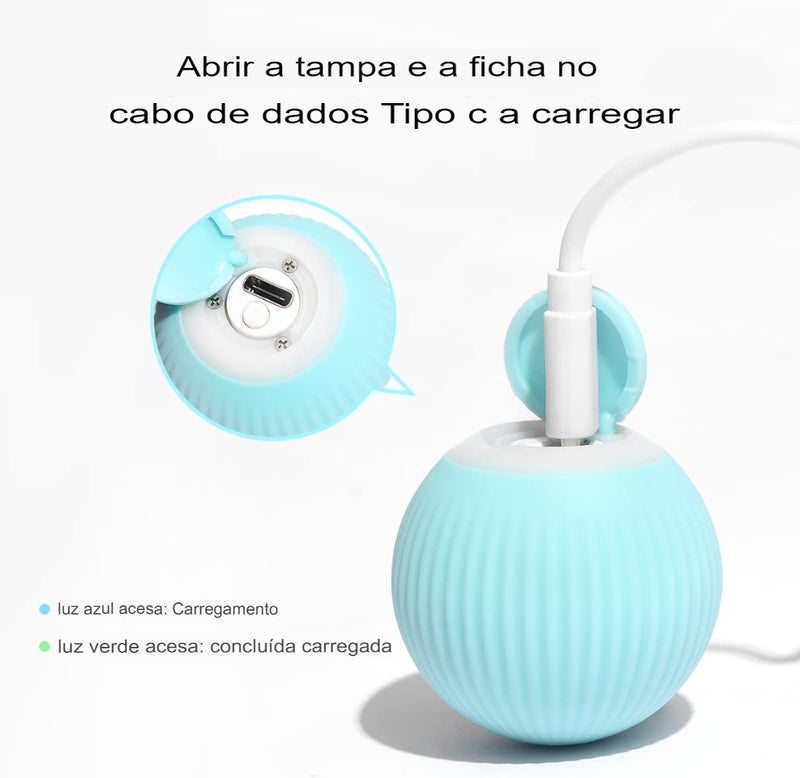 Bola inteligente para Gatos, Automático USB, Bola de Rolamento Smart Ball